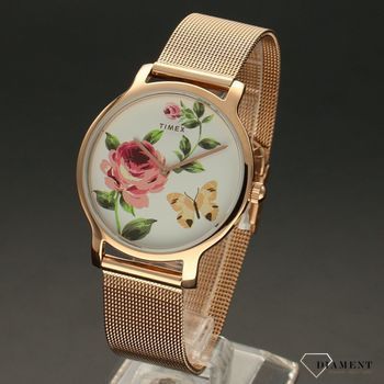 Zegarek damski Timex City Full Bloom TW2U19000 ✅ Zegarek damski Timex utrzymany jest w kolorystyce różowego złota. ✅ (3).jpg