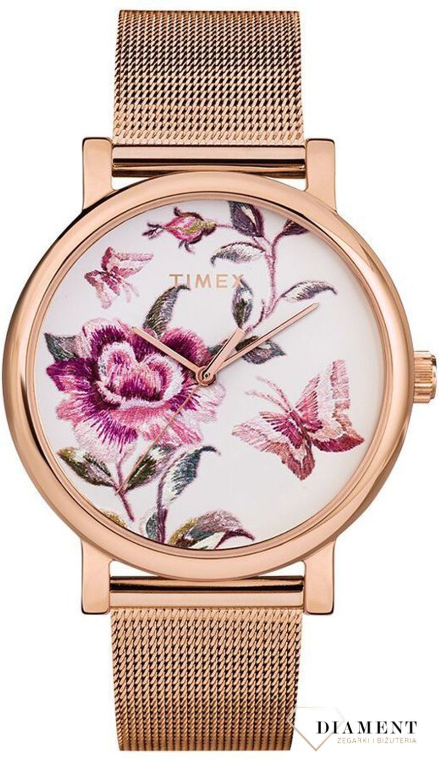 Zegarek damski Timex na bransolecie z kwiatkami Full Bloom TW2U19500.jpg