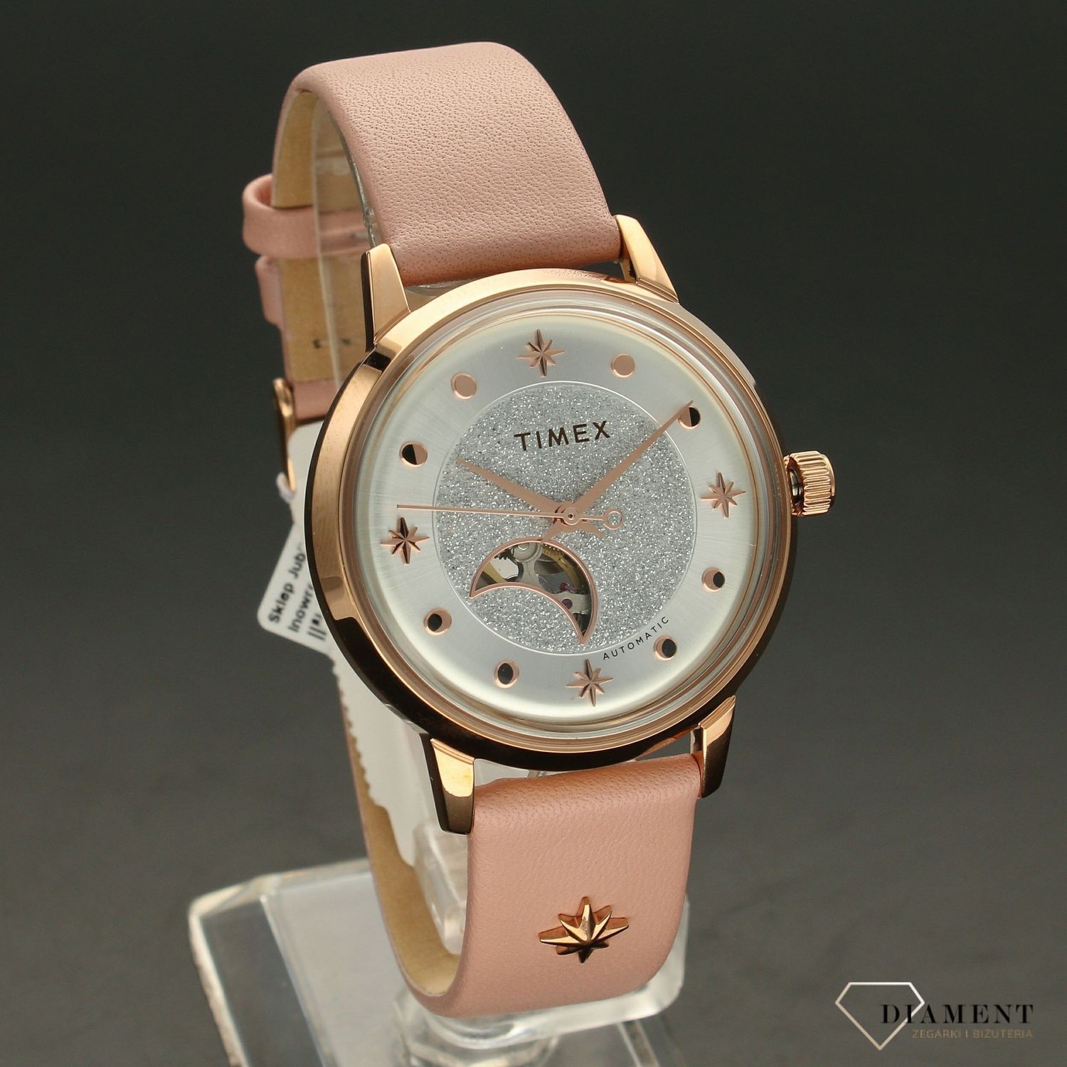 Zegarek damski automat na różowym pasku 'księżycowy blask' TW2U54700.jpg