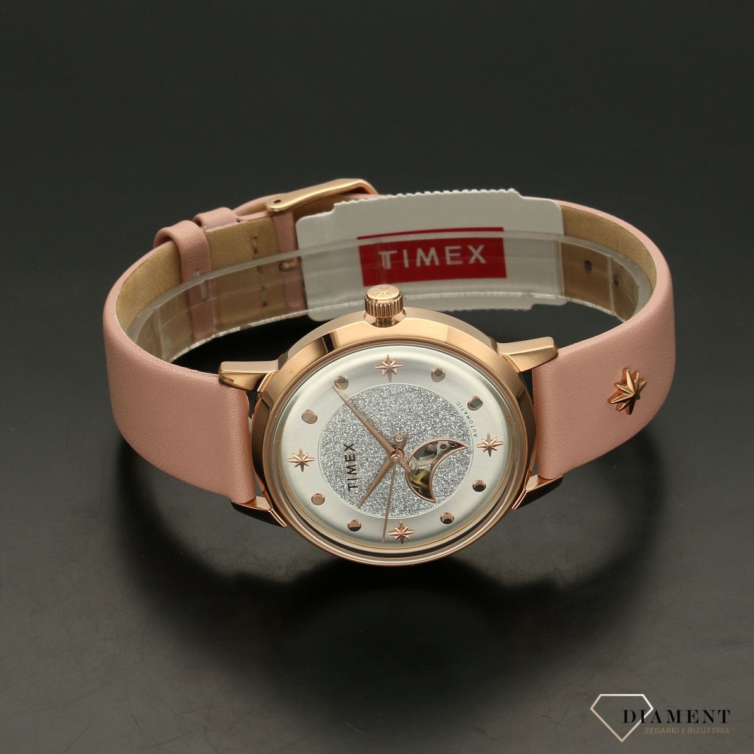 Zegarek damski automat na różowym pasku 'księżycowy blask' TW2U54700.jpg