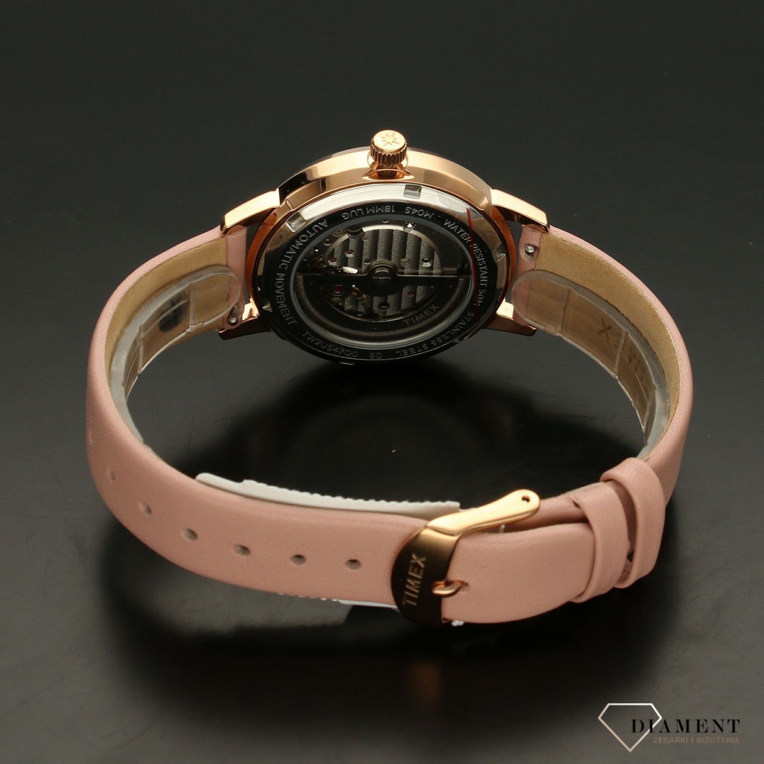 Zegarek damski automat na różowym pasku 'księżycowy blask' TW2U54700.jpg