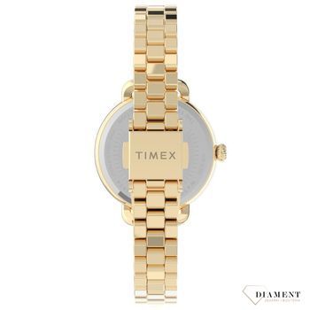 Zegarek damski Timex z podświetleniem  'Złoty klasyczny' TW2U60600 ✅ Zegarek z czytelną tarczą w kolorze białym z cyframi arabskimi.  (4).jpg
