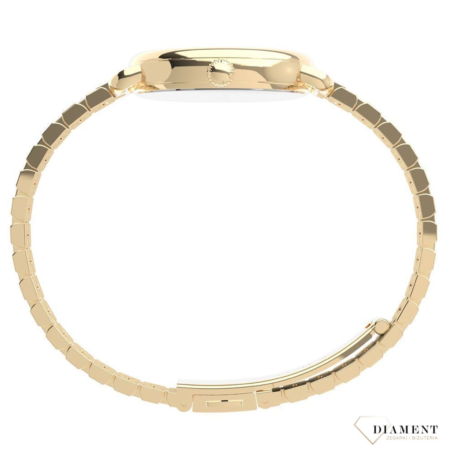 Zegarek damski Timex z podświetleniem  'Złoty klasyczny' TW2U60600 ✅ Zegarek z czytelną tarczą w kolorze białym z cyframi arabskimi.  (2).jpg