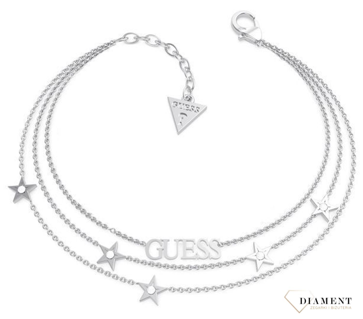 Bransoletka GUESS potrójny łańcuszek z gwiazdkami UBB70077-S.jpg