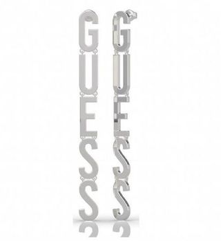 Kolczyki damskie GUESS stalowe duży napis Guess UBE20004.jpg