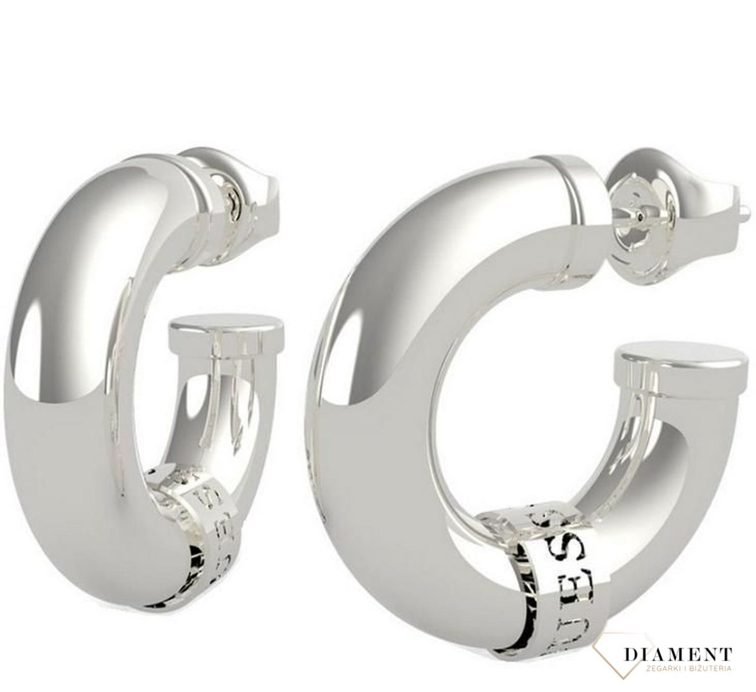 Kolczyki GUESS stalowe gładkie koło UBE70022.jpg