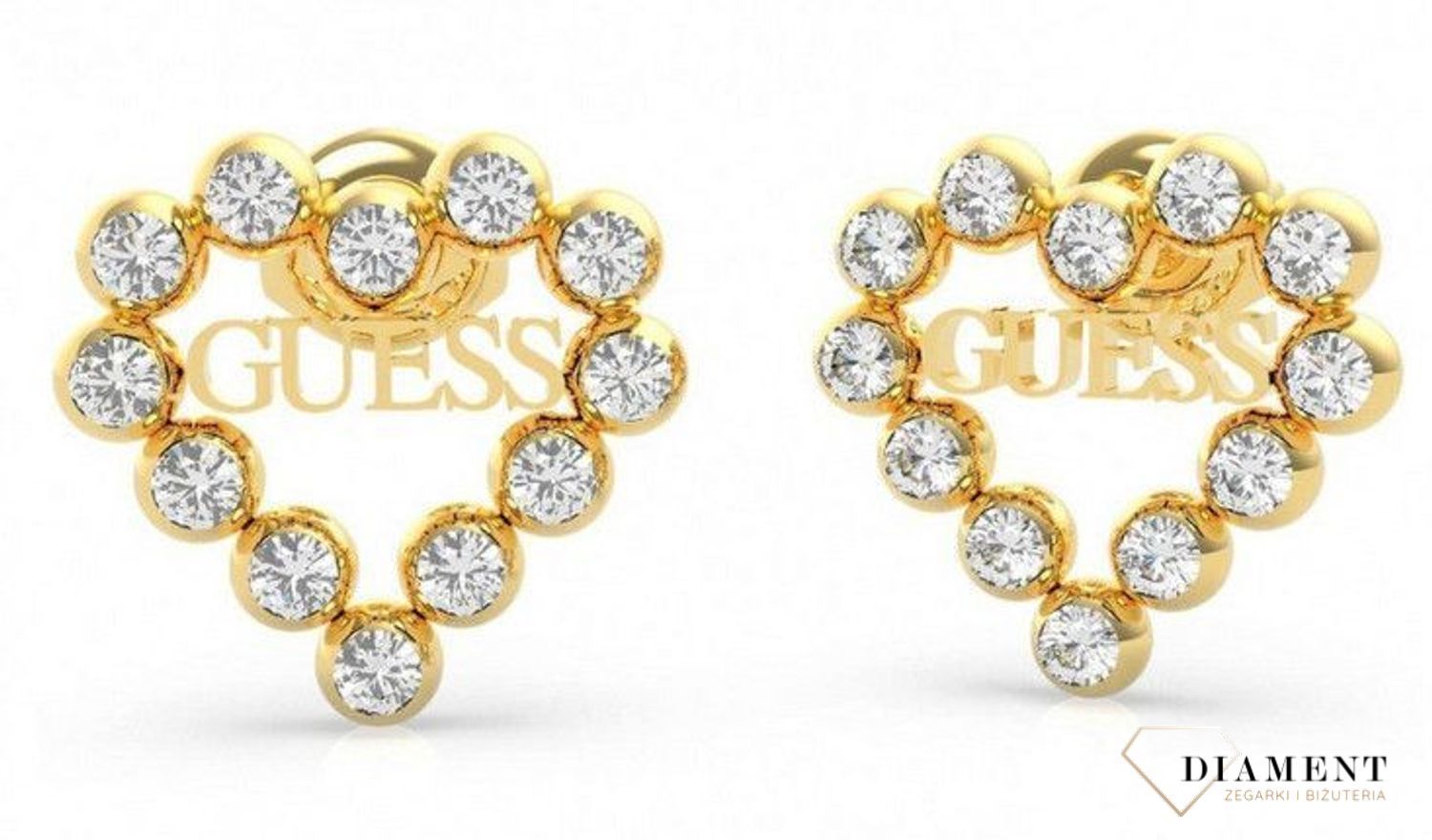 Kolczyki GUESS pozłacane serce w nowoczesnej formie UBE70171.jpg