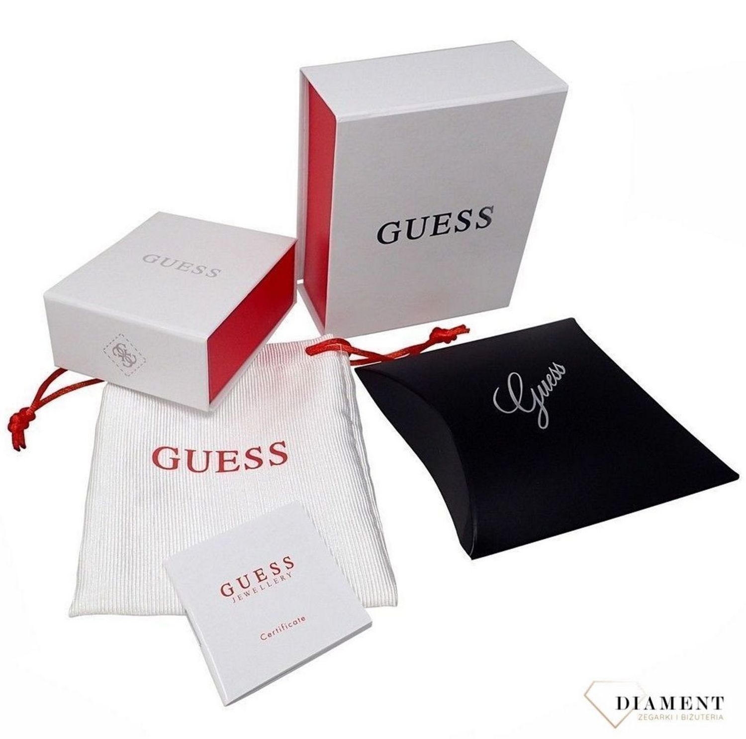 Kolczyki GUESS w kolorze różowego złota cztery litery 'G' UBE78009.jpg