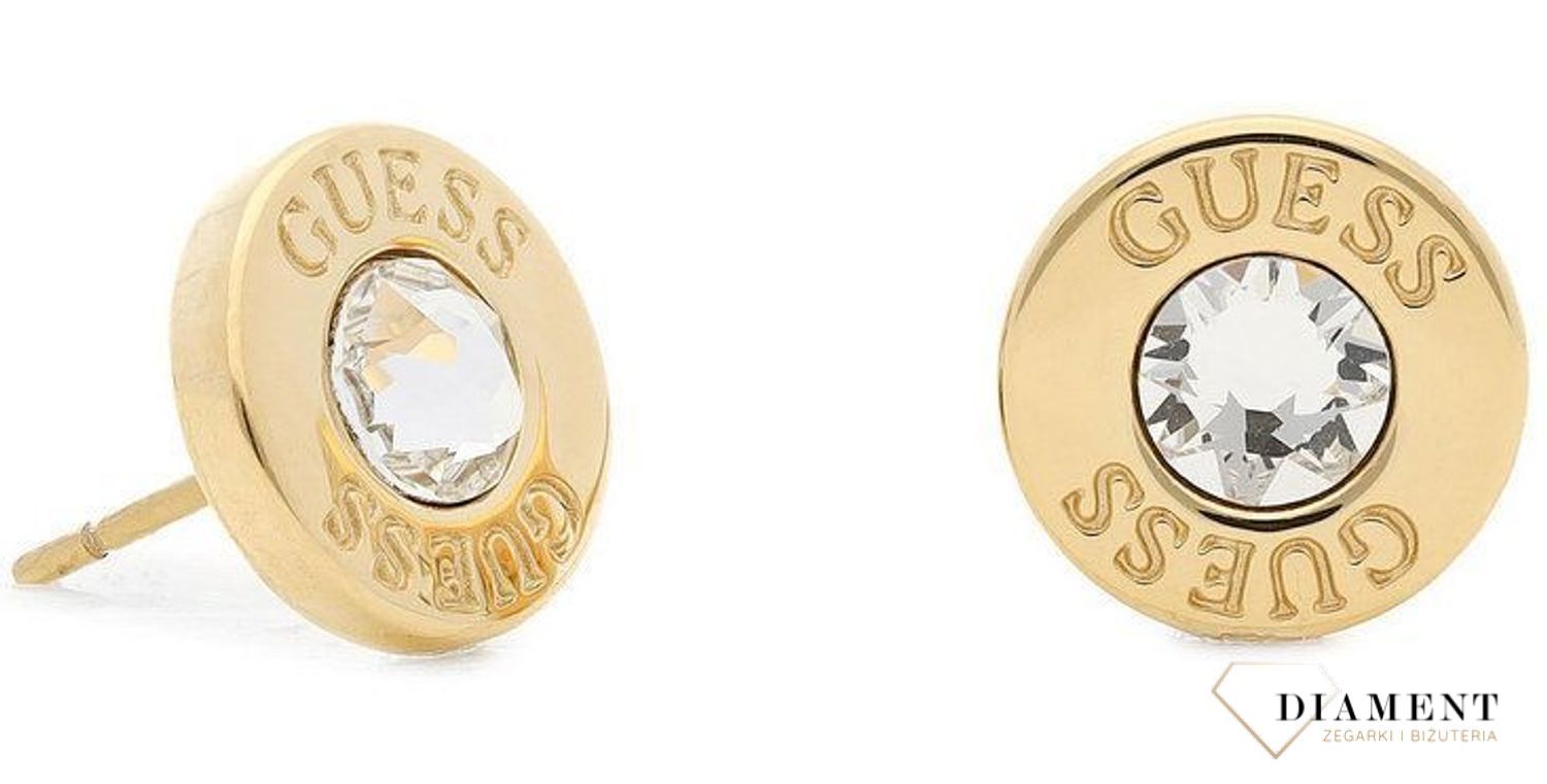 Kolczyki GUESS stalowe okrągłe z białym kryształkiem UBE78095 (1).jpg