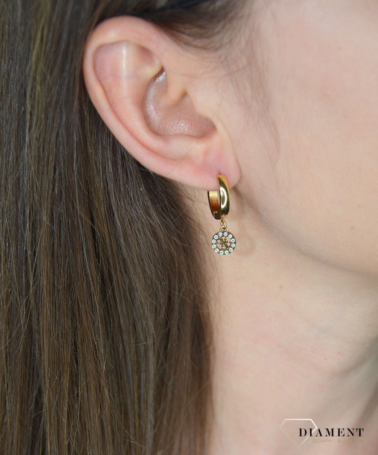 Kolczyki GUESS pozłacane stalowe koła z zawieszką UBE79043.jpg