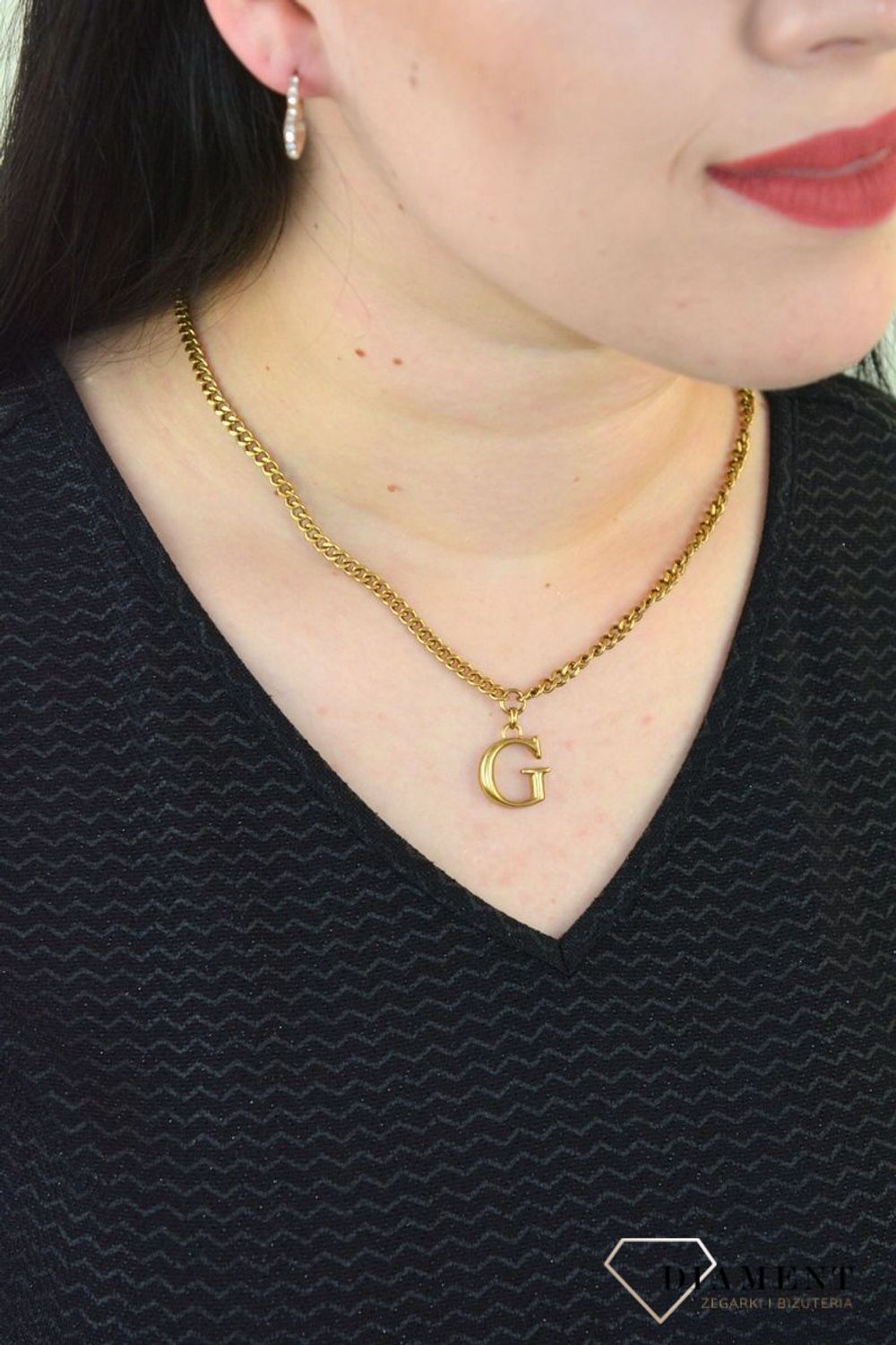 Naszyjnik GUESS pozłacany literka 'G' UBN70078f.jpg