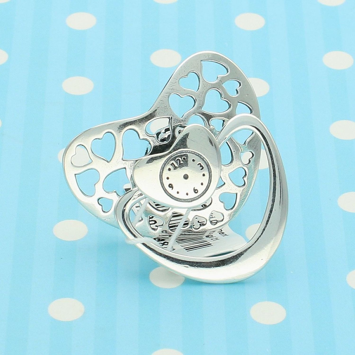 Pamiątka Chrztu srebrny smoczek z grawerem 'Serduszka' UG018-925 (2).jpg