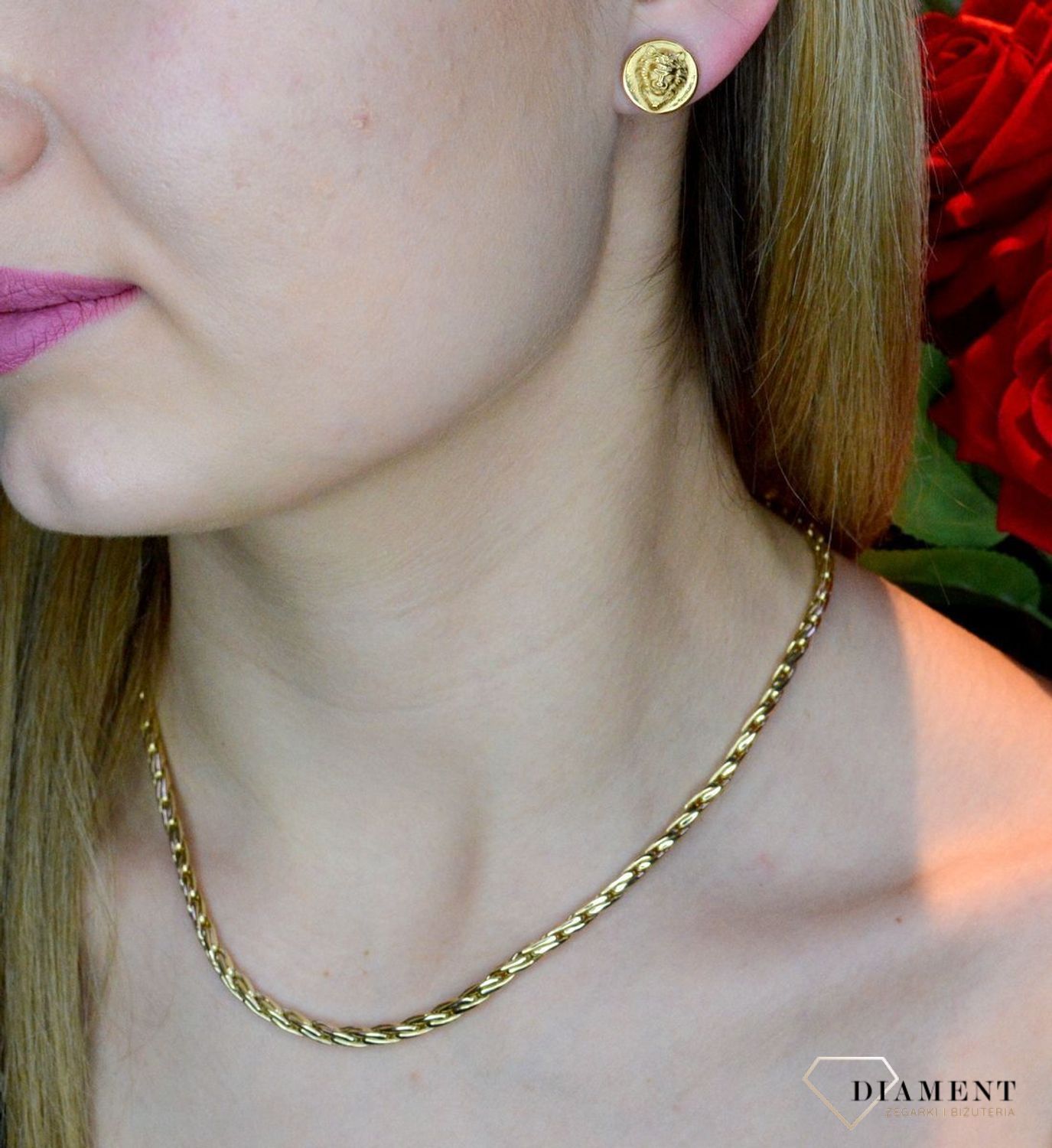 Złote kolczyki damskie GUESS 'Głowa Lwa' UME70013cv.jpg