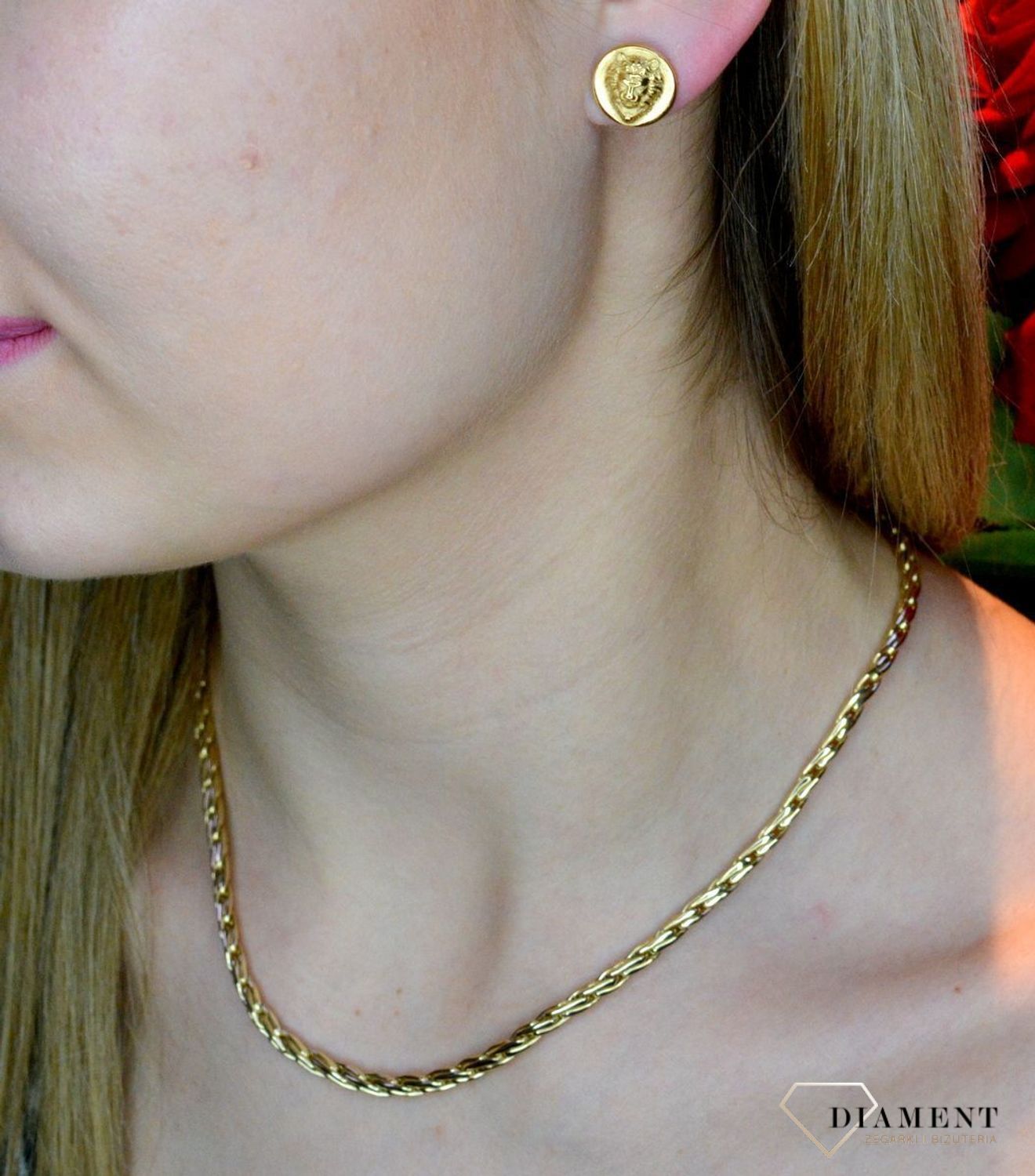 Złote kolczyki damskie GUESS 'Głowa Lwa' UME70013cv.jpg