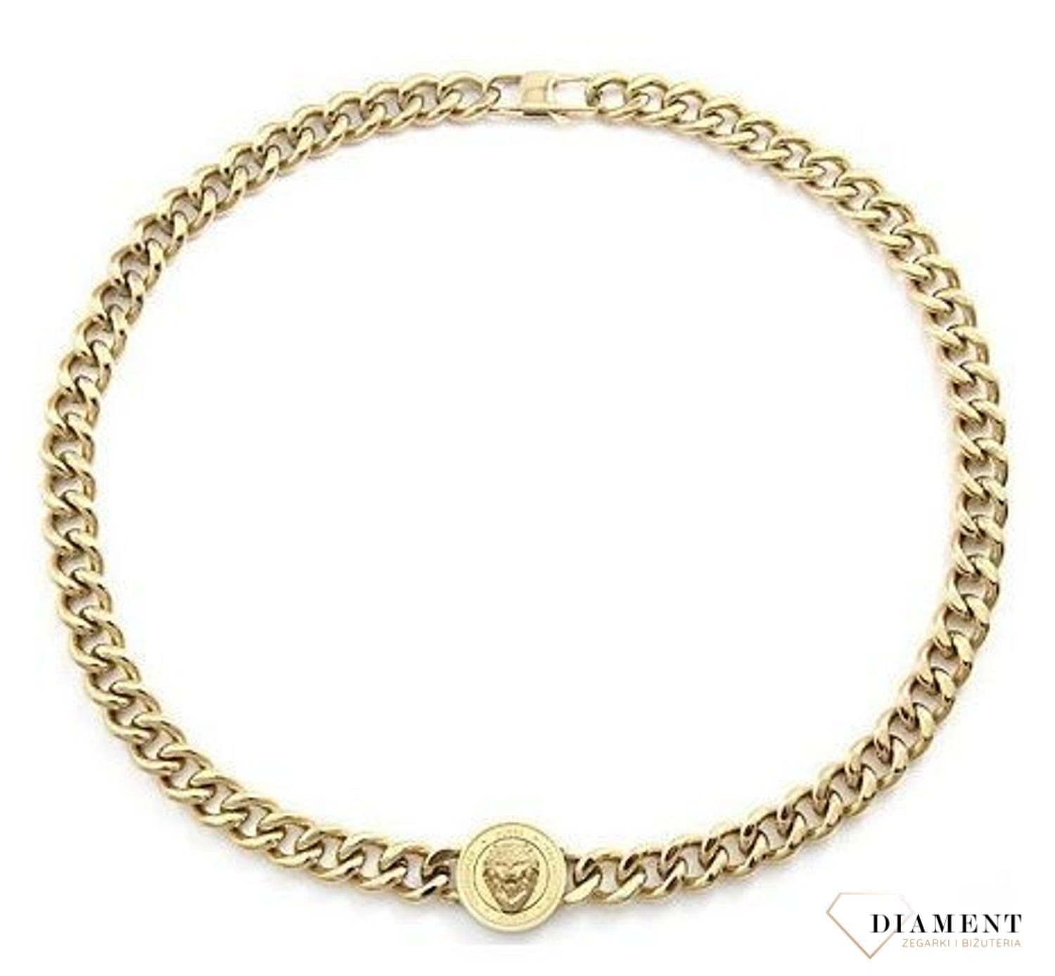 Naszyjnik męski GUESS w kolorze złotym UMN20011. Naszyjnik męski GUESS w kolorze złotym. Naszyjnik w formie złotej pancerki z logiem GUESS. .jpg