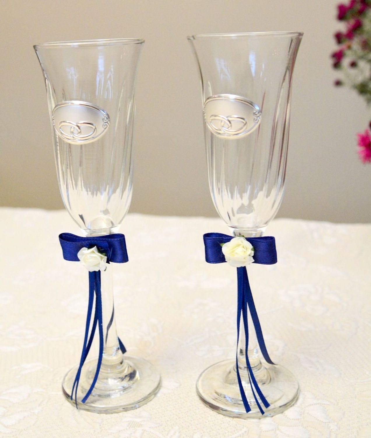 Prezent na Ślub Para kieliszków srebro V16506. Para kieliszków na ślub. Kieliszki na wesele dla Pary Młodej (3).JPG