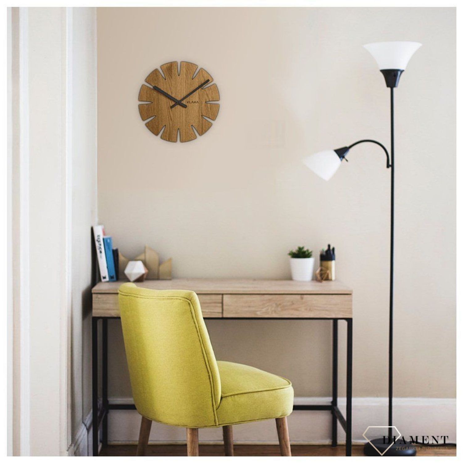 Zegar ścienny Vlaha VCT1015 - Z litego drewna dębowego.jpg