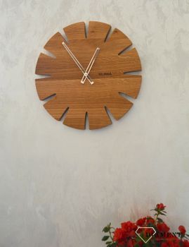 Drewniany dębowy ręcznie wykonany zegar ścienny VLAHA Zegar ścienny Vlaha VCT1031  (2).JPG