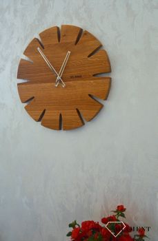 Drewniany dębowy ręcznie wykonany zegar ścienny VLAHA Zegar ścienny Vlaha VCT1031  (3).JPG