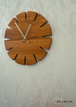 Drewniany dębowy ręcznie wykonany zegar ścienny VLAHA Zegar ścienny Vlaha VCT1031  (4).JPG