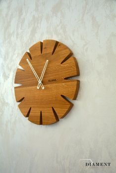 Drewniany dębowy ręcznie wykonany zegar ścienny VLAHA Zegar ścienny Vlaha VCT1031  (5).JPG
