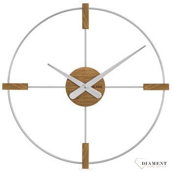 Zegar drewniany typu loft VCT1051. Nowoczesny zegar do loftowego wnętrza z metalu i drewna dębowego..jpg