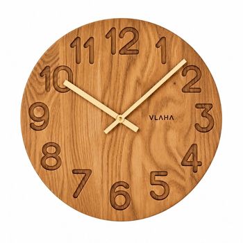 Zegar ścienny drewniany VLAHA 34 cm – dąb naturalny, cichy mechanizm kwarcowy (4).jpg