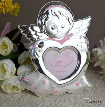 Piękna, srebrna ramka na Chrzest Święty dla dziewczynki aniołek VL716083LR (2).JPG