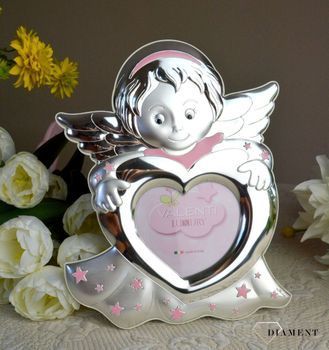 Piękna, srebrna ramka na Chrzest Święty dla dziewczynki aniołek VL716083LR (3).JPG