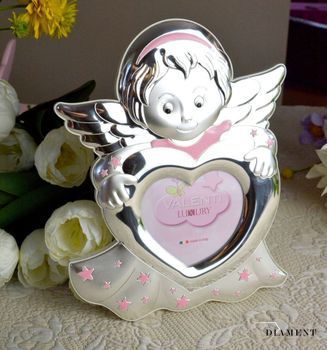 Piękna, srebrna ramka na Chrzest Święty dla dziewczynki aniołek VL716083LR (4).JPG