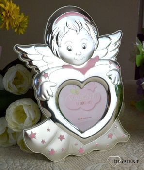 Piękna, srebrna ramka na Chrzest Święty dla dziewczynki aniołek VL716083LR (6).JPG