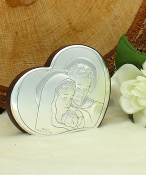 Obrazek Święta Rodzina Serce PVD – Pamiątka Chrztu, Narodzin 7,5x6 cm (2).jpg