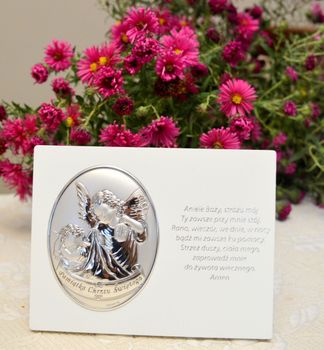 Obrazek z Aniołkami pamiątka Chrztu Świętego VL815. Obrazek srebrny przedstawiający Aniołki to idealny upominek z okazji Chrztu Świętego (3).JPG