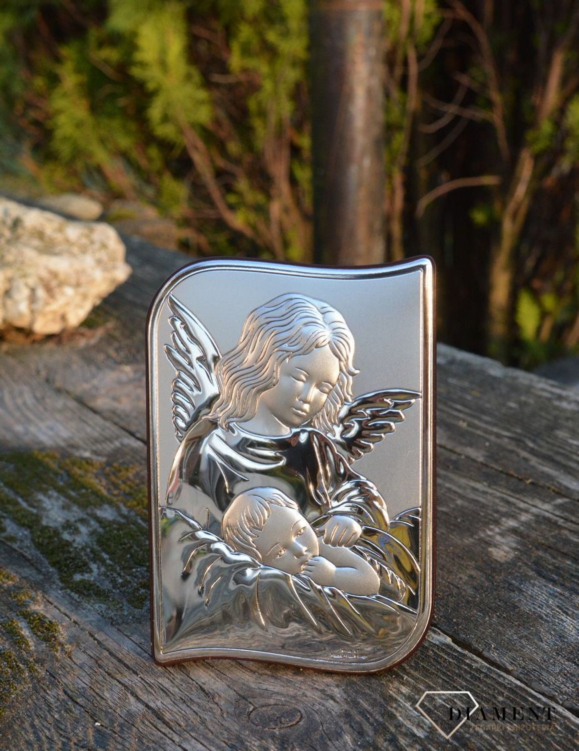 Obrazek srebrny Anioł Stróż z dzieciątkiem- chrzest (2).jpg