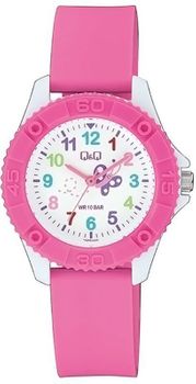 Zegarek dla dziecka QQ VQ96-025 'Motylki' na różowym pasku gumowym.jpg