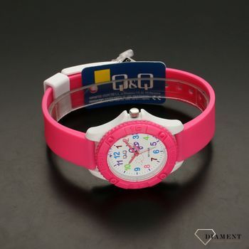 Zegarek dla dziewczynki QQ VQ96-027 na różowym pasku z motylkiem ⌚Zegarki dziecięce z cyferkami✓ (3).jpg