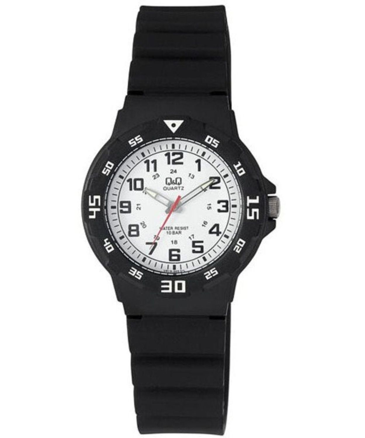 Zegarek męski Q&Q VR18-003 – sportowy 100M, biała tarcza, black.jpg