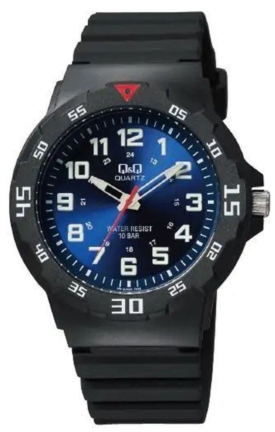 Zegarek męski sportowy QQ na silikonowym pasku VR18-005. Męski zegarek na pasku. Zegarek męski w czarnym kolorze. Zegarek męski sportowy na prezent..jpg