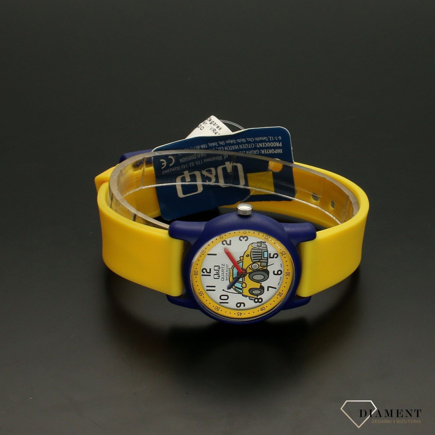 Zegarek dla dziecka  Żółte autko QQ VR41-009.jpg