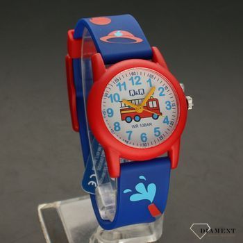 Zegarek dla chłopca  'Wóz strażacki' VR99-019. Zegarek dla dziecka Q&Q na pasku gumowym ⌚  (1).jpg
