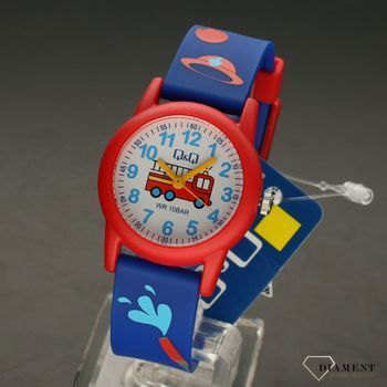 Zegarek dla chłopca  'Wóz strażacki' VR99-019. Zegarek dla dziecka Q&Q na pasku gumowym ⌚  (2).jpg
