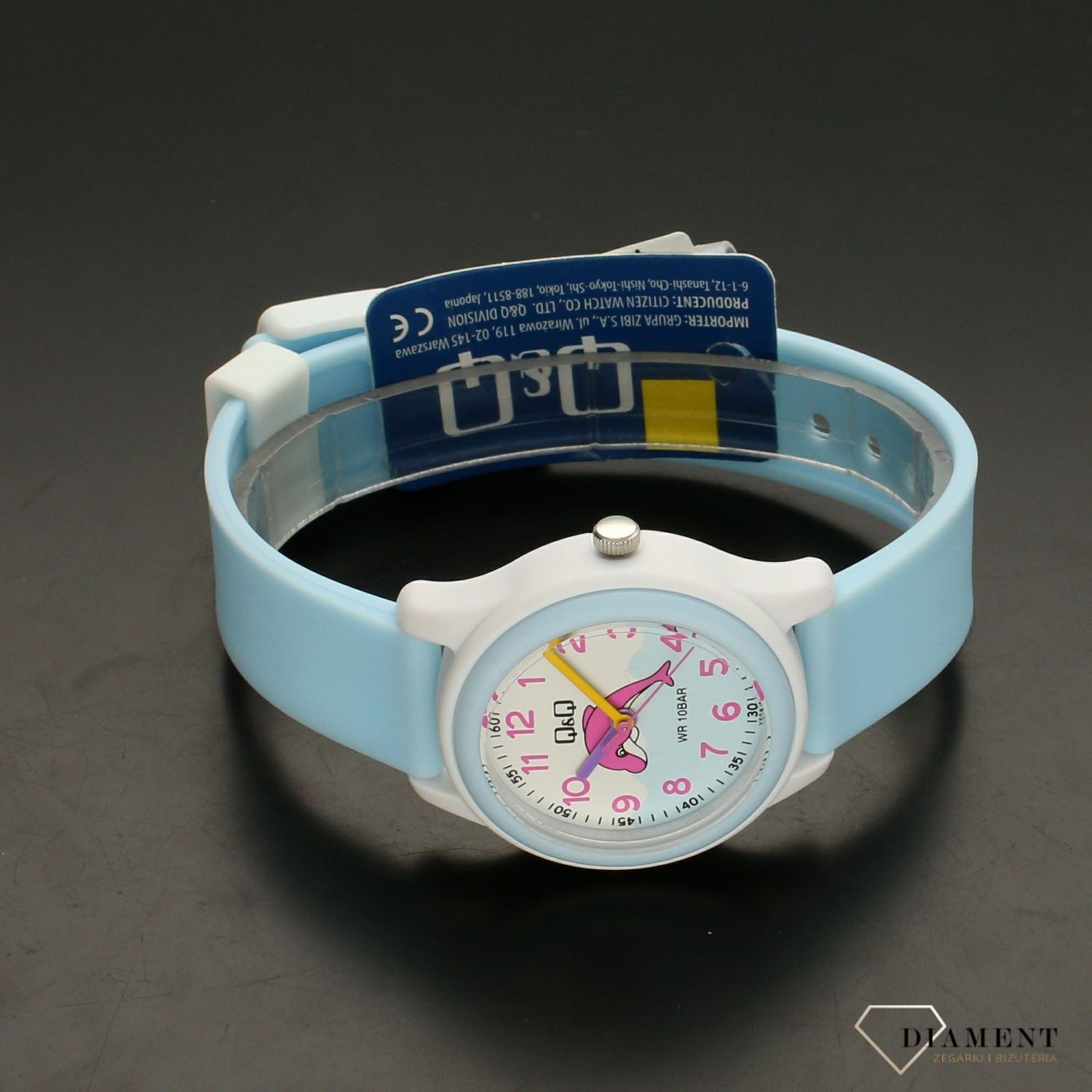 Zegarek dla dziewczynki QQ 'Słodki wieloryb' VS59-005.jpg