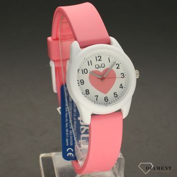 Zegarek dla dziewczynki z różowym serduszkiem QQ VS65-002 ⌚ Zegarki dziecięce z cyferkami (1).jpg