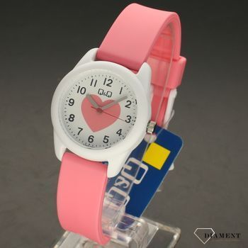 Zegarek dla dziewczynki z różowym serduszkiem QQ VS65-002 ⌚ Zegarki dziecięce z cyferkami (2).jpg