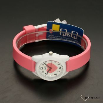Zegarek dla dziewczynki z różowym serduszkiem QQ VS65-002 ⌚ Zegarki dziecięce z cyferkami (3).jpg