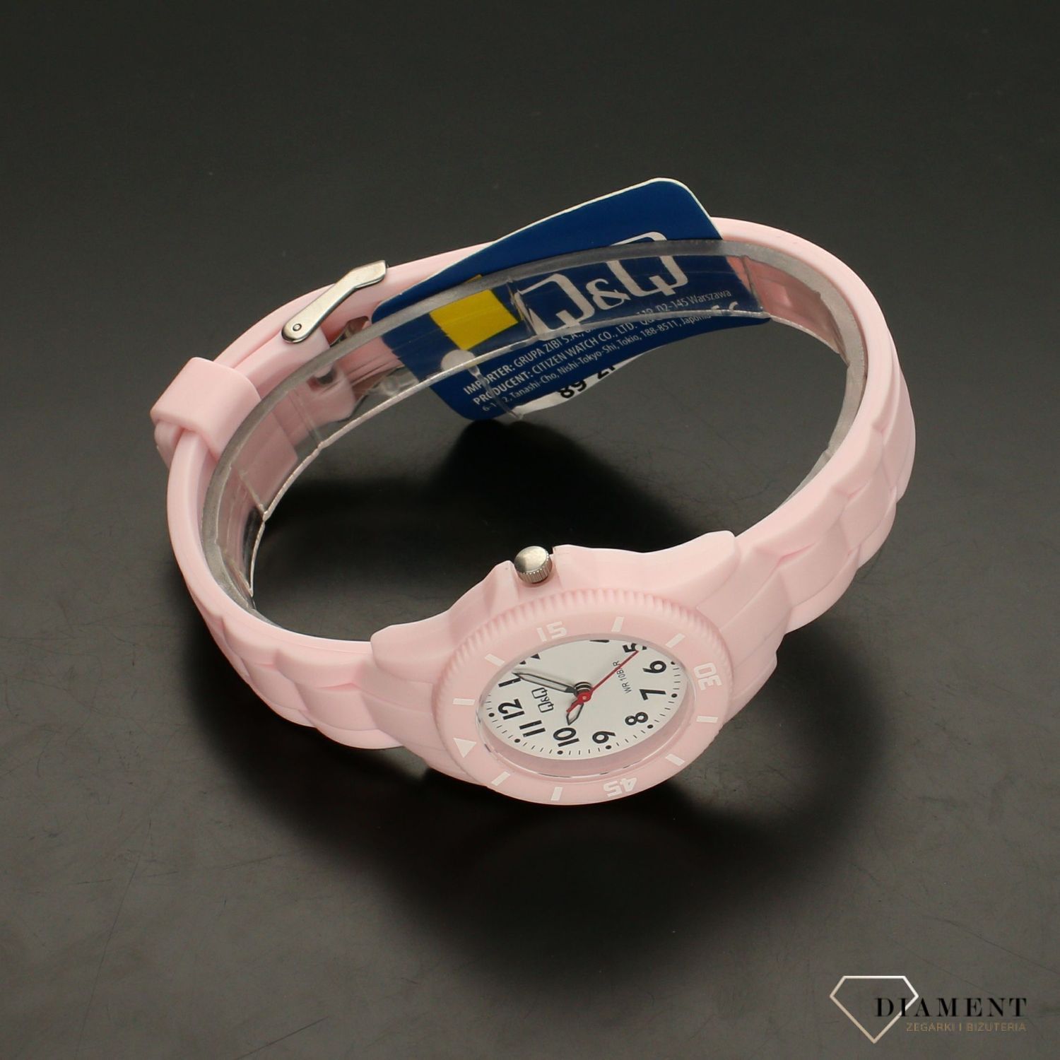 Zegarek dla dziewczynki różowy, wodoszczelny QQ VS66-005.jpg