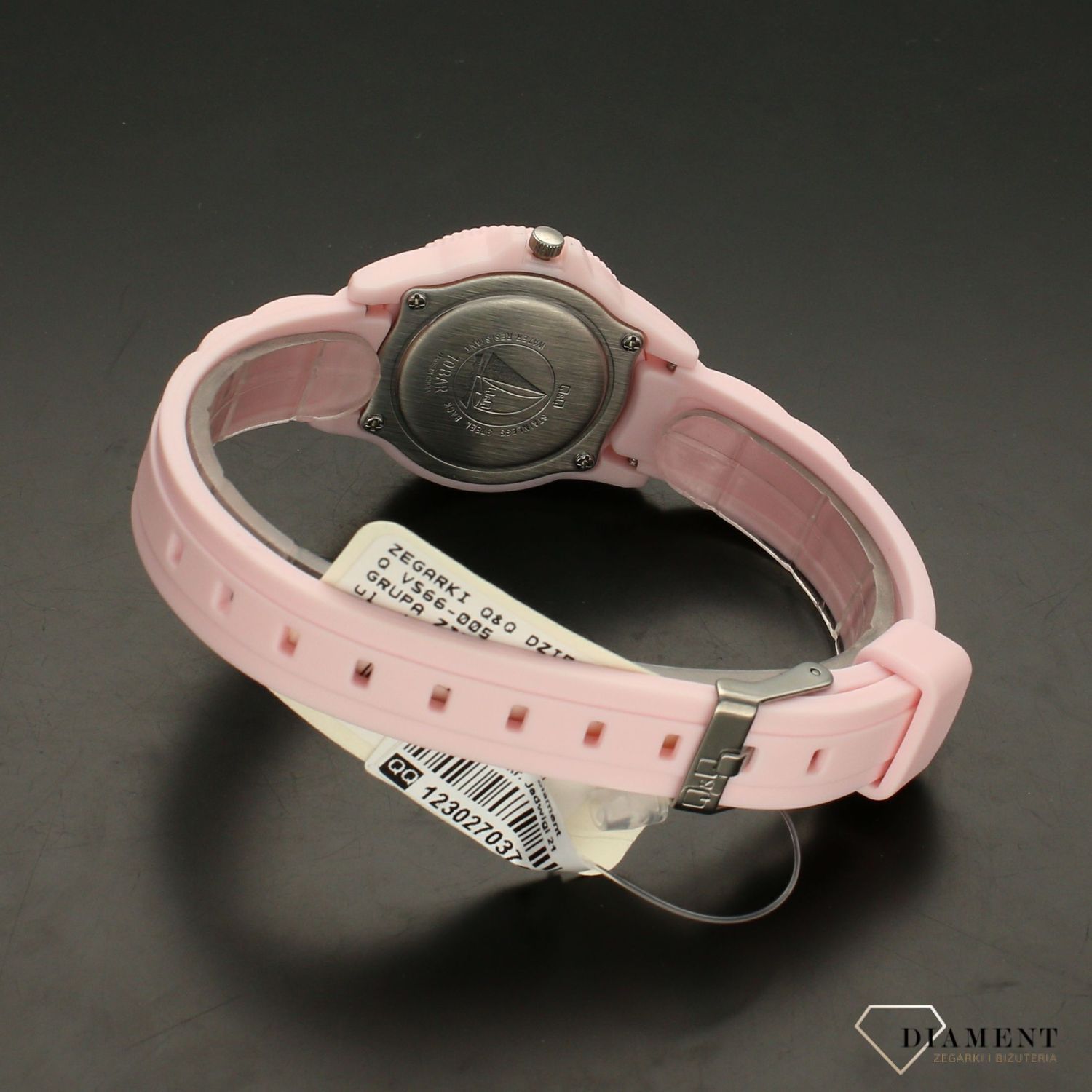 Zegarek dla dziewczynki różowy, wodoszczelny QQ VS66-005.jpg