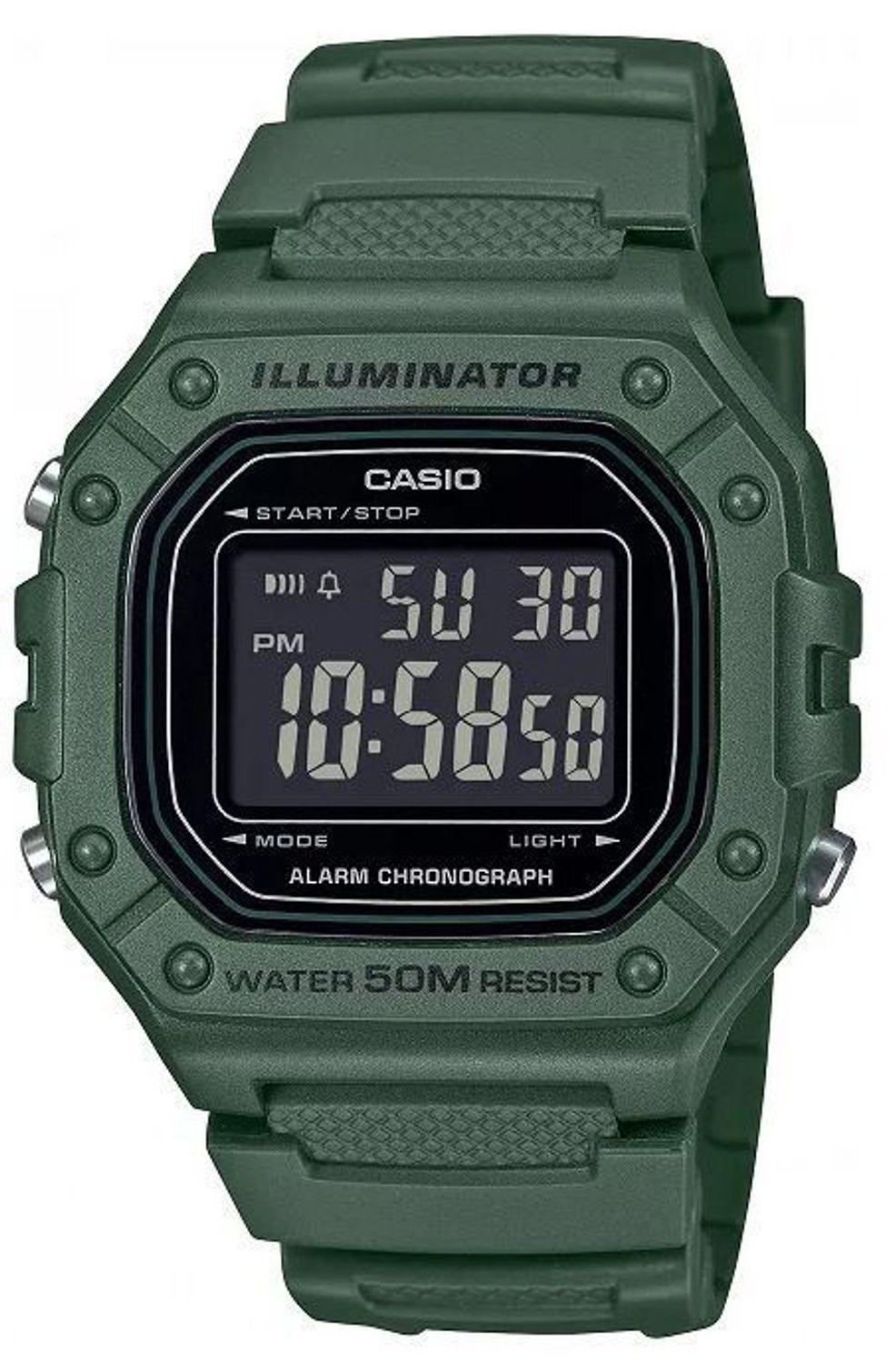 Zegarek Casio W-218H-3BVEF – Zegarek Męski Sportowy Zielony LED 50M.jpg