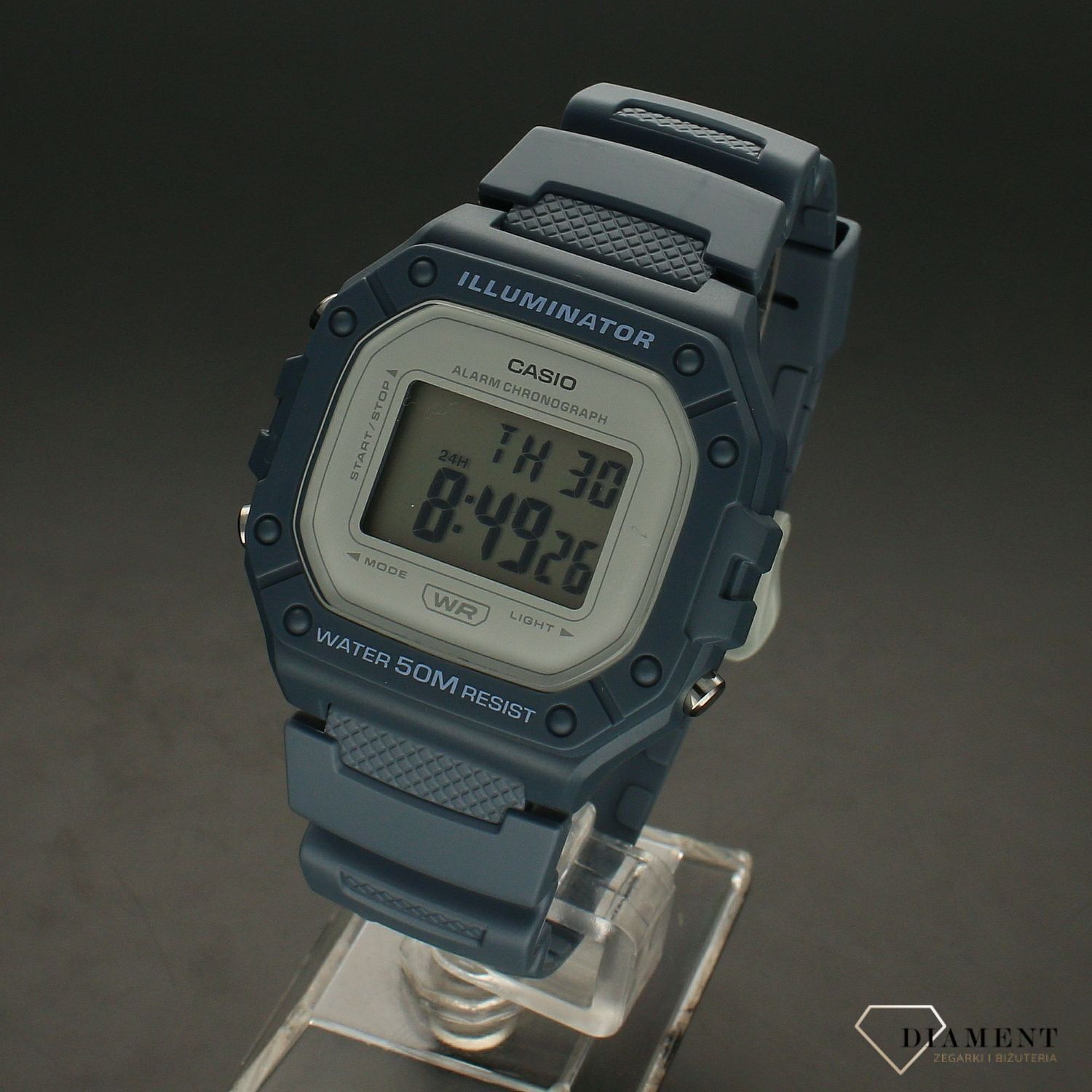 Zegarek sportowy na pasku gumowym Casio W-218HC-2AVEF.webp