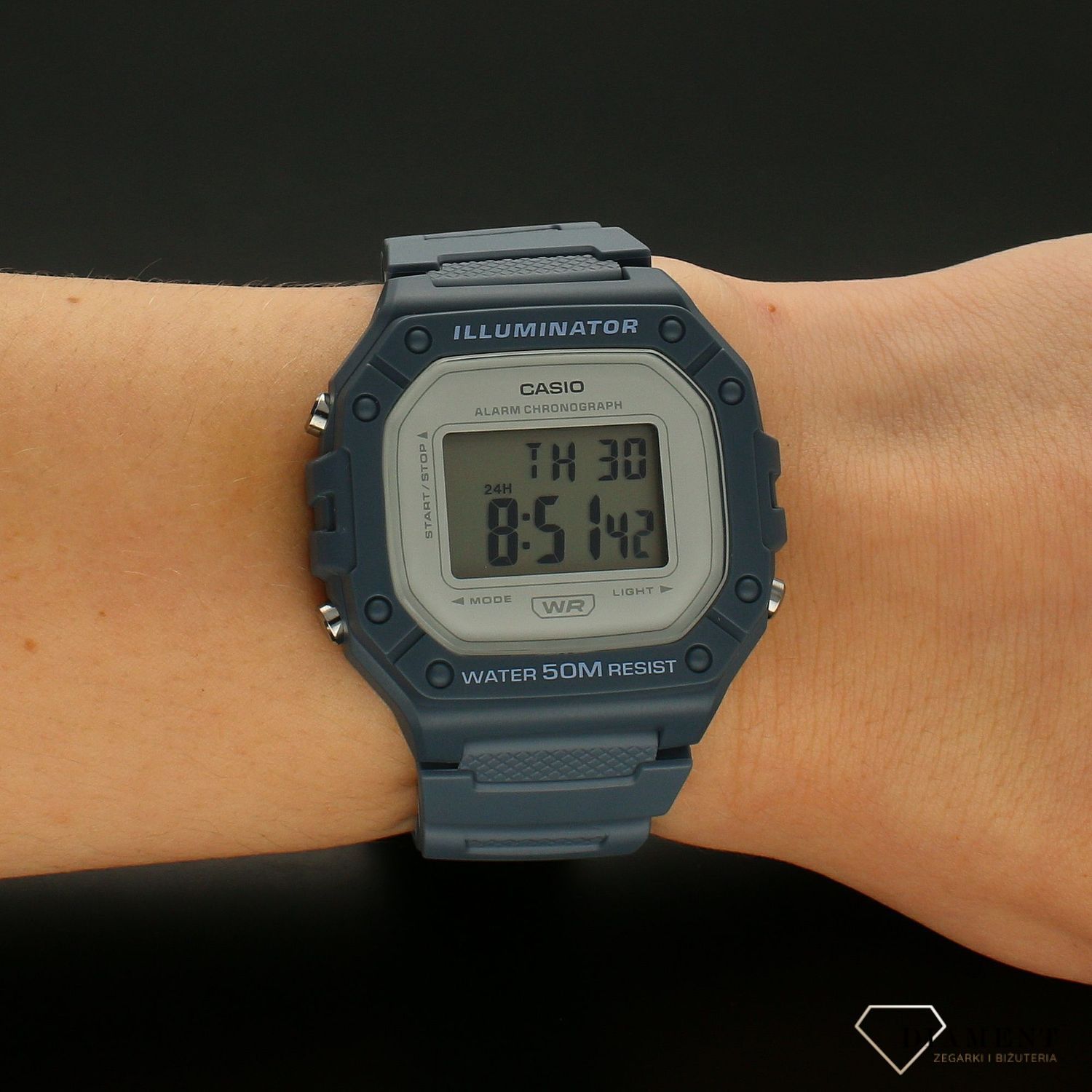 Zegarek sportowy na pasku gumowym Casio W-218HC-2AVEF.webp